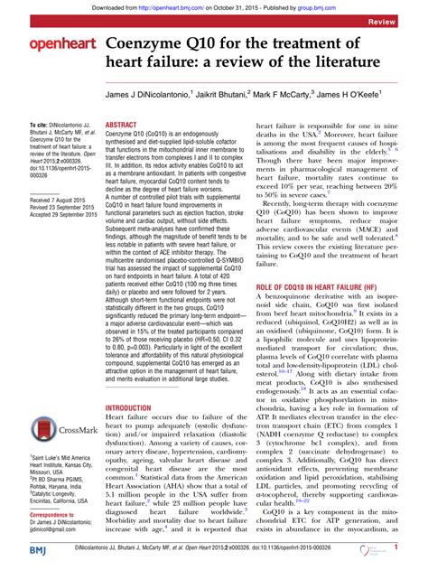 q10.0.0.1|Coenzyme Q10 for the treatment of heart failure: a review of the .